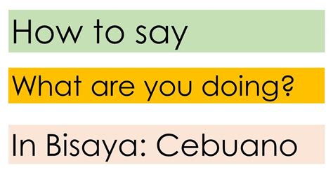 how to speak bisaya